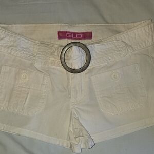 GLO Jeans Women's Cream Cargo Shorts